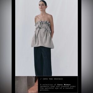 Zara elegant pleated strapless top ZW. Perfect for a chic look.